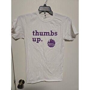Planet Fitness Activewear Shirt Adult Small White Thumbs Up Logo Unisex